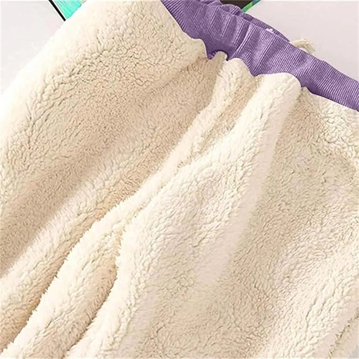 Women's Sherpa Fleece Lined Thicken Joggers Casual Solid Drawstring Waist Cinch Bottom Sweatpants Comfy Warm Home Loungewear
