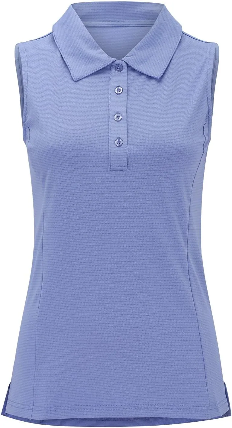 Womens Sports Tank Tops Lapel Collar Button Down Sleeveless Tennis Tops Summer Outdoor Workout Lightweight Yoga Vest