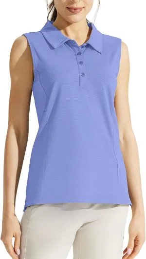 Womens Sports Tank Tops Lapel Collar Button Down Sleeveless Tennis Tops Summer Outdoor Workout Lightweight Yoga Vest