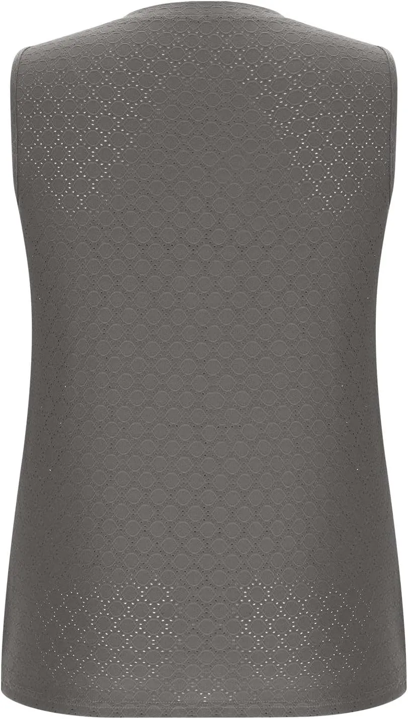 Womens Tank Tops Lightweight Hollow Out Quick Dry Eyelet Tanks Trendy Workout Sports Running Shirts for Vacation