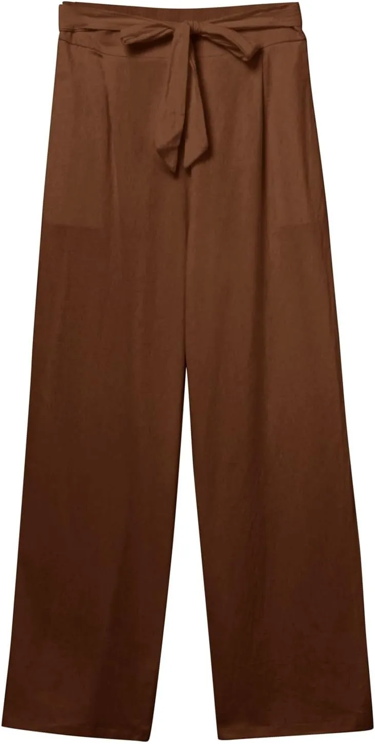 Women's Wide Leg Pants Winter Casual Vacation Leggings with Pockets Water Resistant Flare Leggings