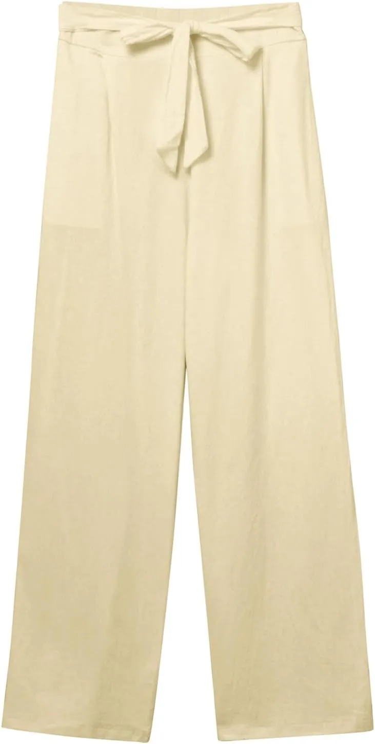Women's Wide Leg Pants Winter Casual Vacation Leggings with Pockets Water Resistant Flare Leggings