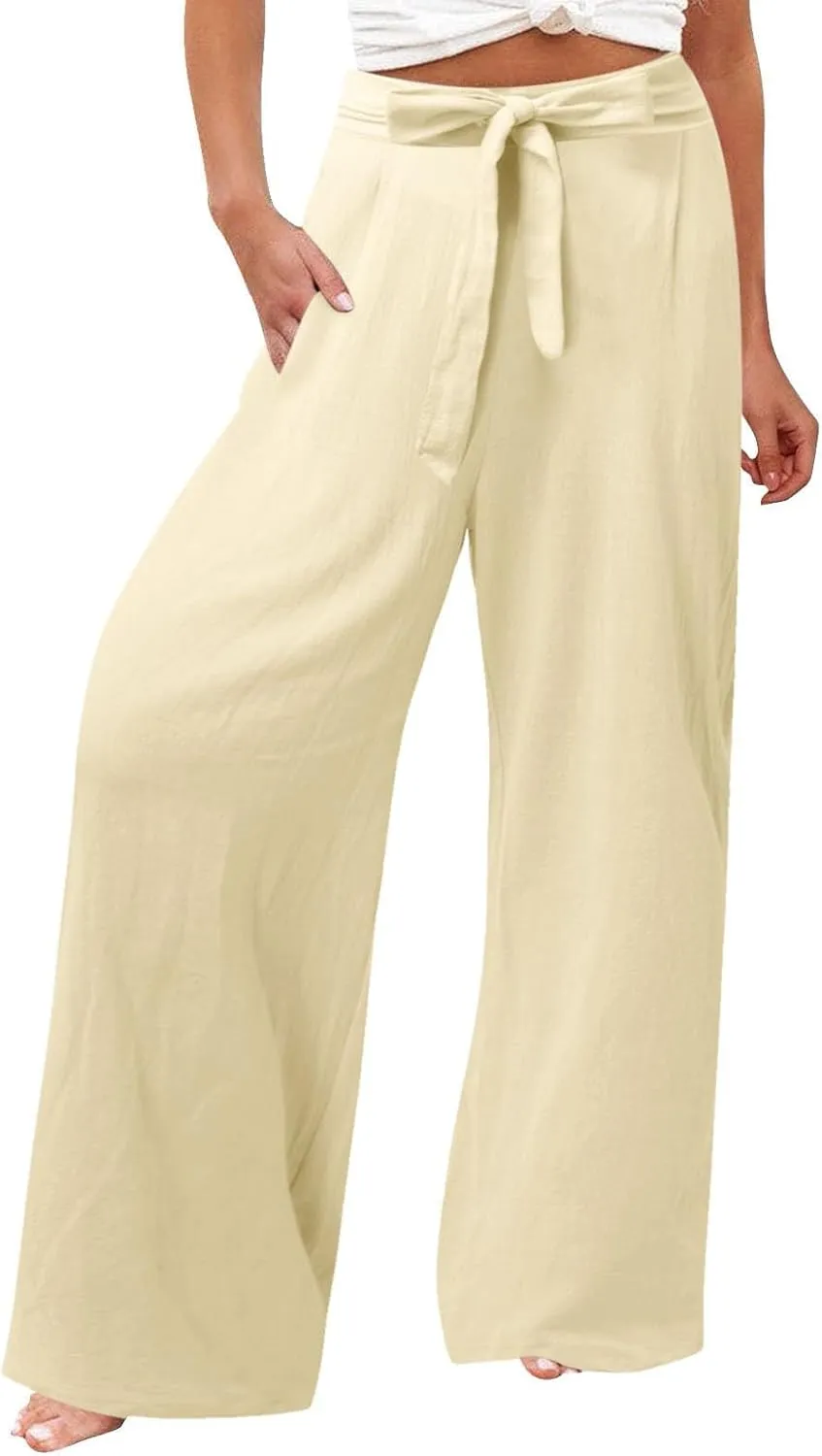 Women's Wide Leg Pants Winter Casual Vacation Leggings with Pockets Water Resistant Flare Leggings