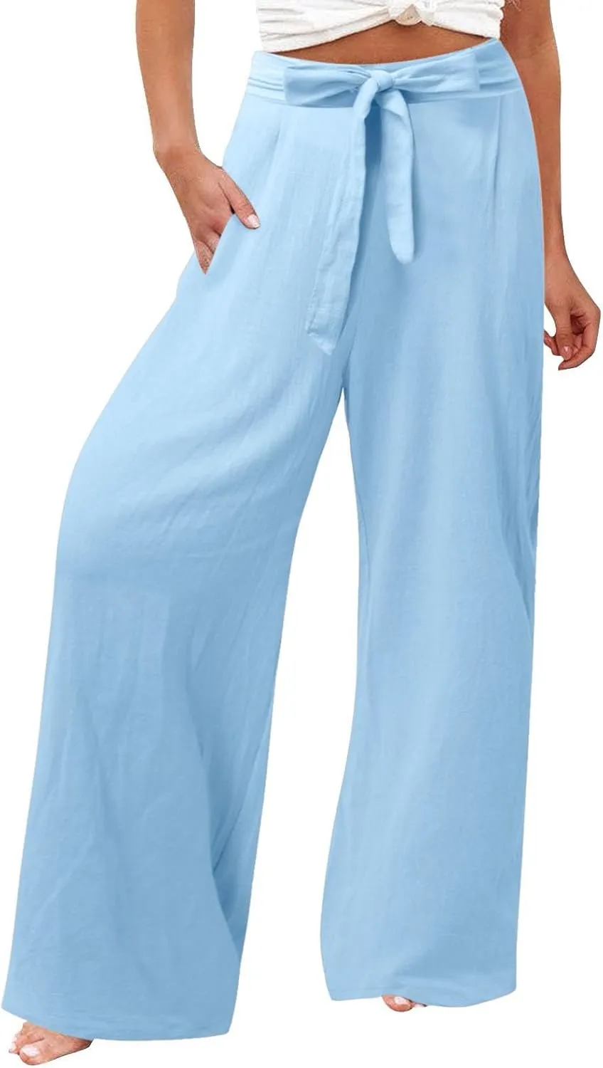 Women's Wide Leg Pants Winter Casual Vacation Leggings with Pockets Water Resistant Flare Leggings