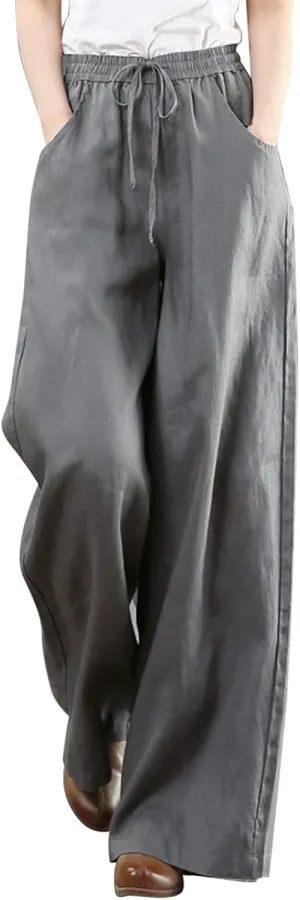 Women's Wide Leg Pants Winter Casual Vacation Leggings with Pockets Water Resistant Flare Leggings