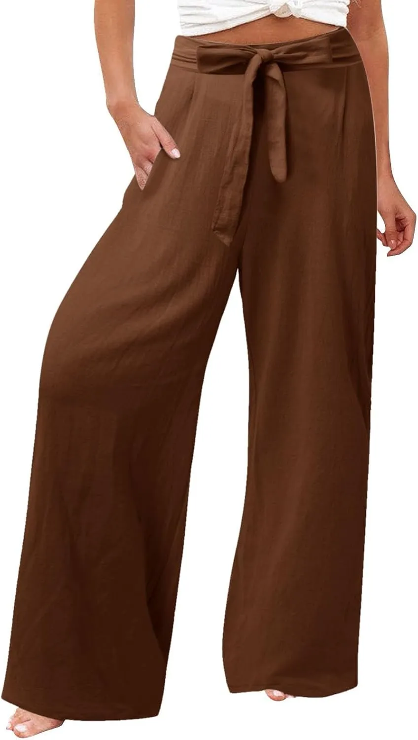 Women's Wide Leg Pants Winter Casual Vacation Leggings with Pockets Water Resistant Flare Leggings