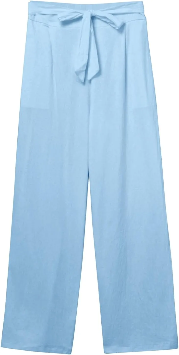 Women's Wide Leg Pants Winter Casual Vacation Leggings with Pockets Water Resistant Flare Leggings
