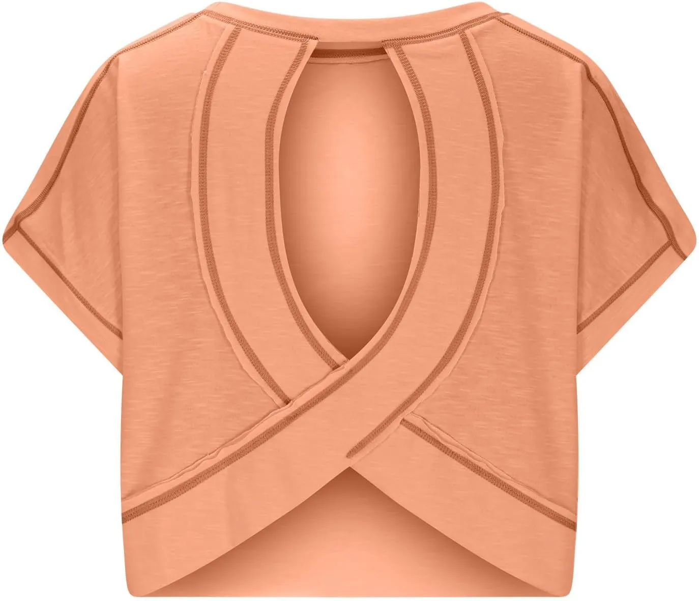 Womens Yoga Cover Up Workout Tops Open Back Gym Tee Oversized Short Sleeve T Shirts Casual Athletic Crop Tops
