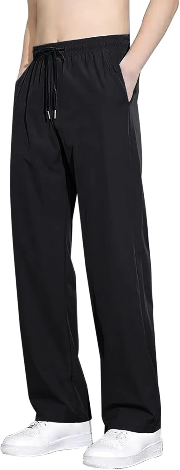 Work Pants for Men Slim Fit Stretch Ice Silk Joggers Unisex Stretch Quick Drying Pants Silm Breathable Sports Pants