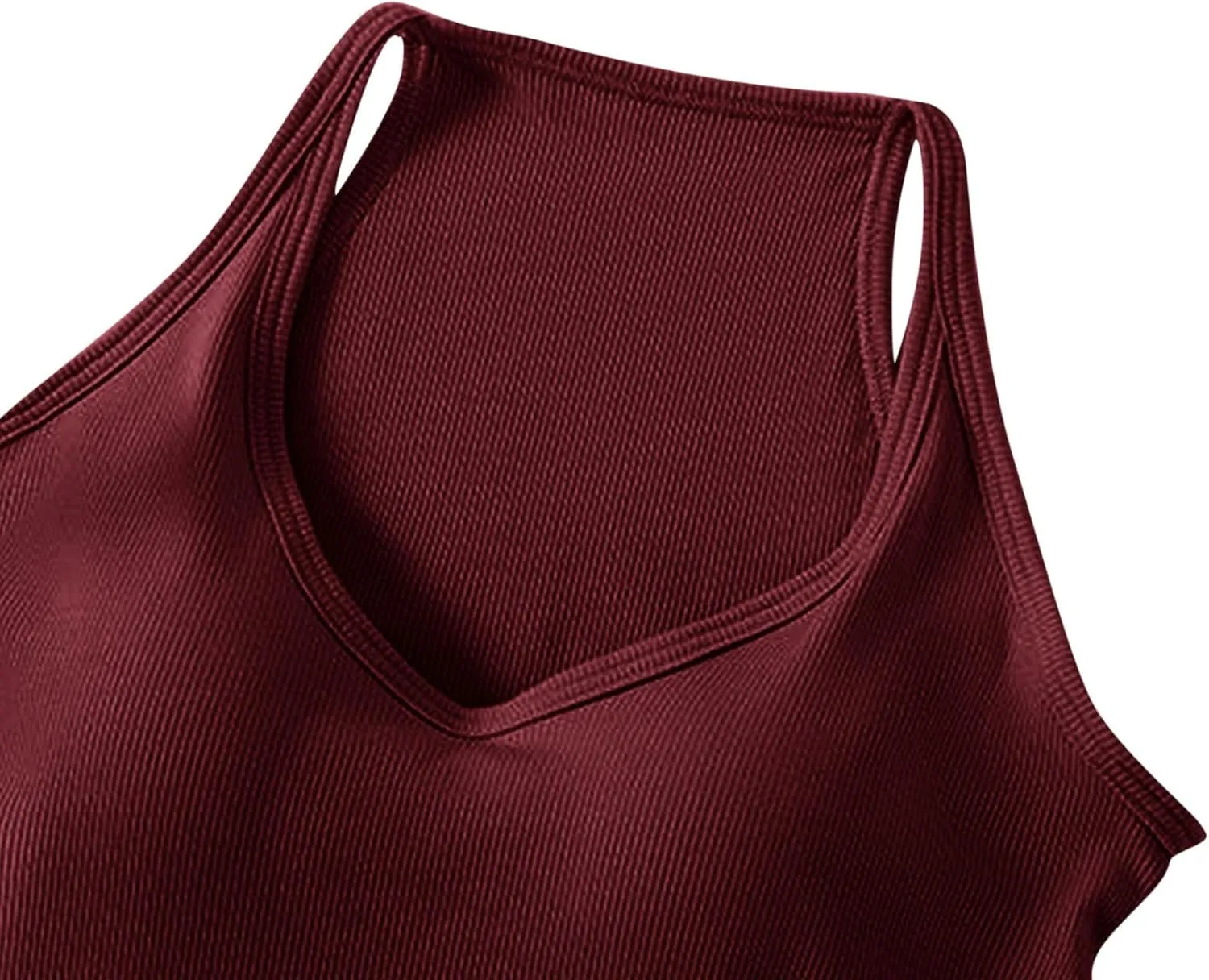 Workout Crop Tops for Women Longline Sports Bras Racerback Ribbed Tank Top with Built in Bra Yoga Athletic Shirts
