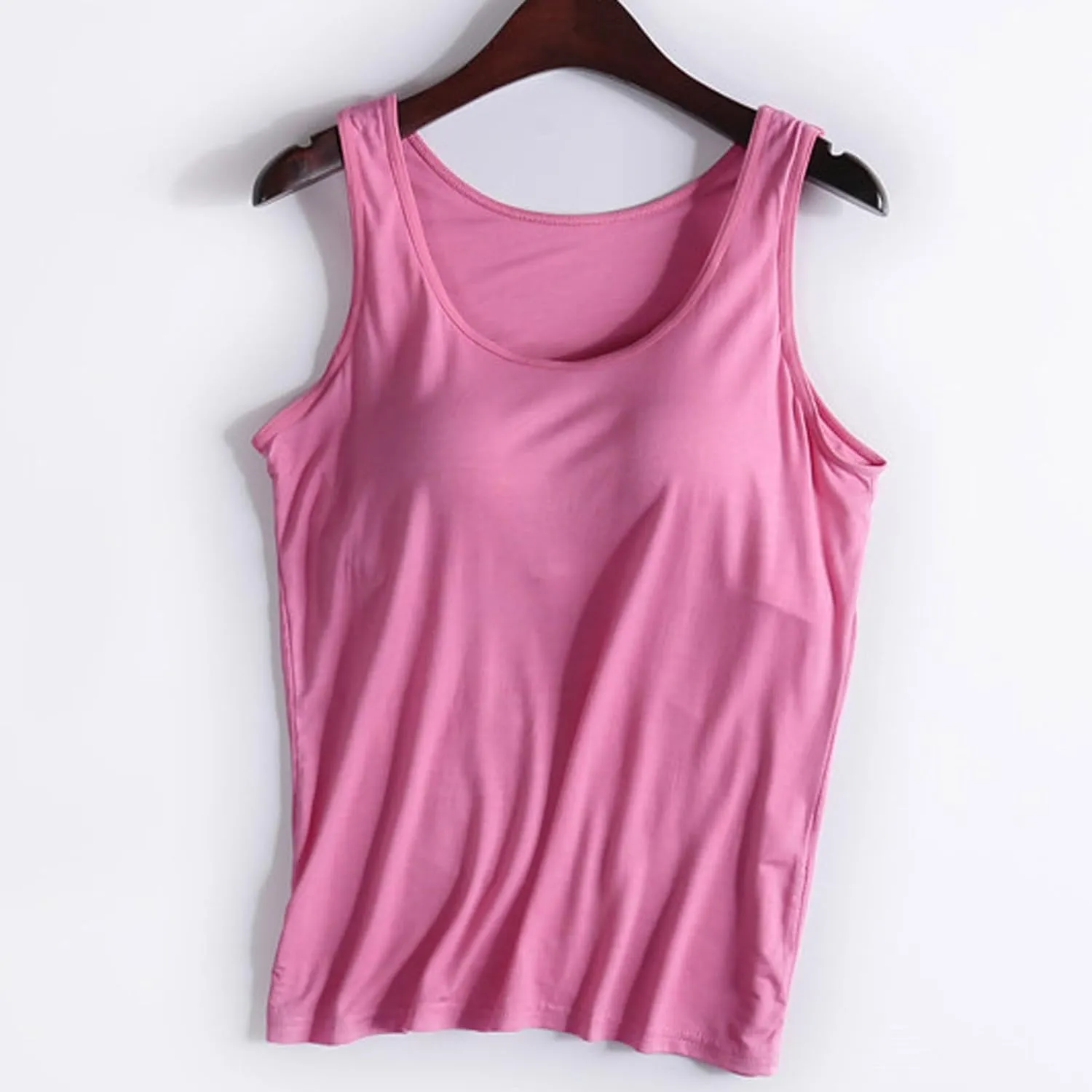 Workout Tank Tops for Women with Built in Bra U Neck Basic Camisole Comfort Summer Active Underwear Crop Tops Padded