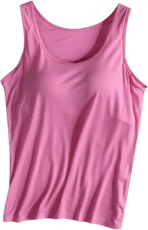 Workout Tank Tops for Women with Built in Bra U Neck Basic Camisole Comfort Summer Active Underwear Crop Tops Padded