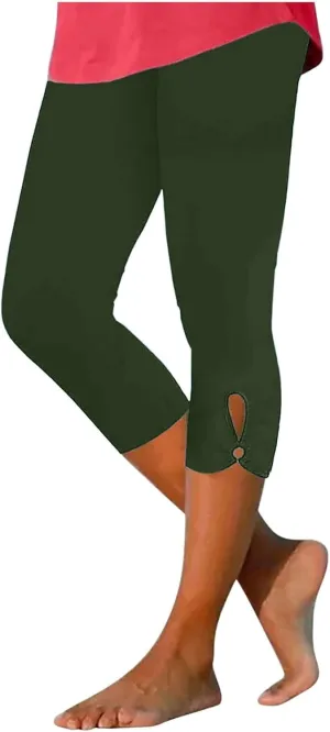 Xiaojmake Womens Capris for Summer Dressy High Waist Cropped Yoga Pants Comfy Stretchy Leggings Workout Compression Pants
