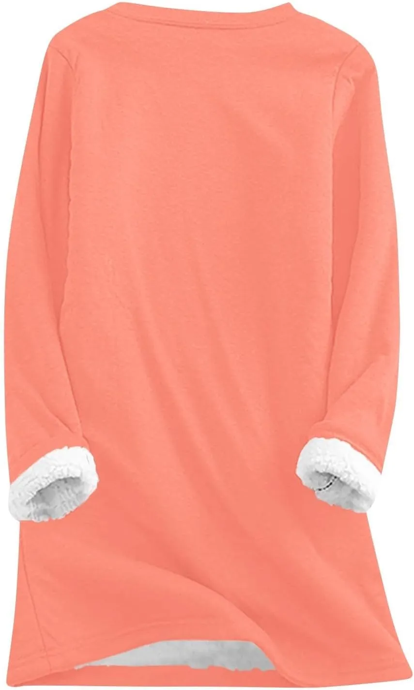 Yes,I'm Still -Me 24:7 Sherpa Lined Sweatshirt Women Faux Thermal Fluffy Coat Casual Loose Loungewear