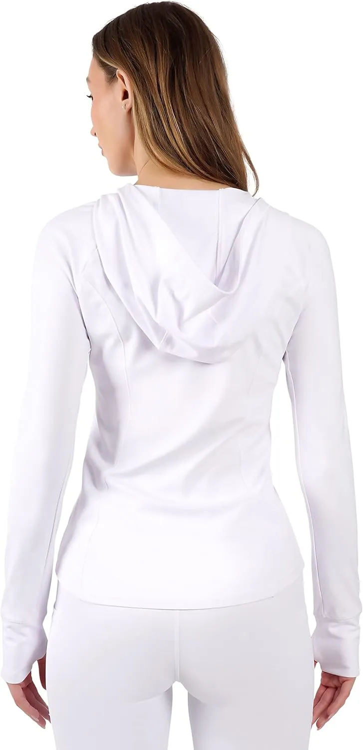 Yogalicious Full-Zip Lightweight Hooded Running Workout Yoga Lux Jacket with Pockets