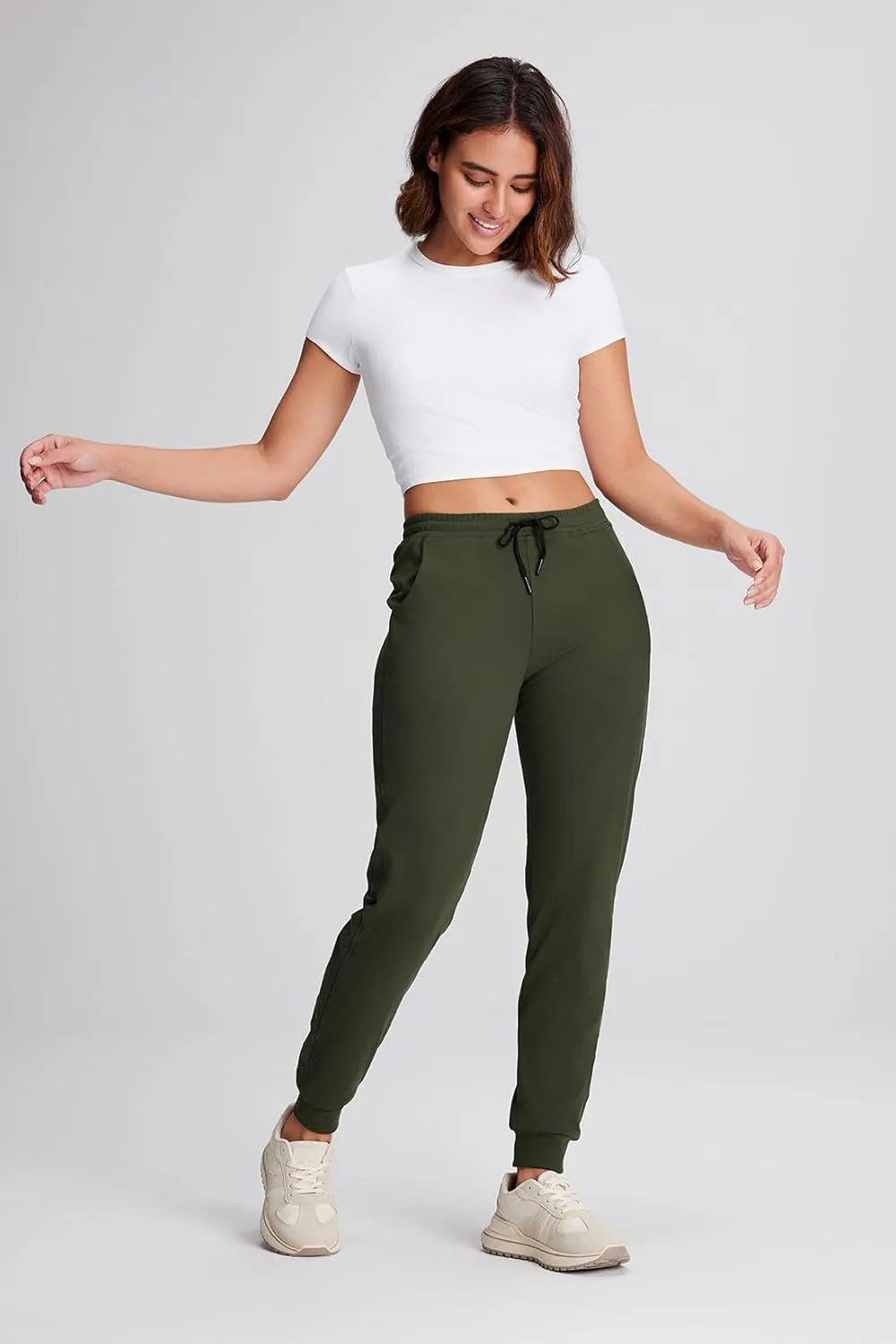 Yogipace Petite/Regular/Tall Women's Lightweight Anti-Shrink Active Joggers Lounge Sweatpants Yoga Jogger Pants