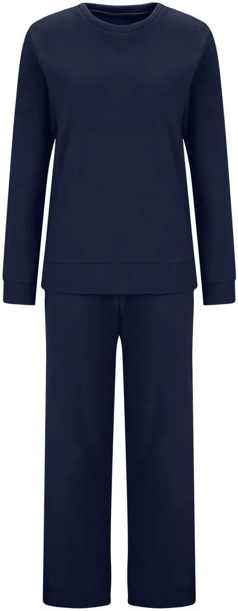 YRAETENM Lounge Sets for Women Fuzzy Fleece Long Sleeve 2 Piece Loungewear Outfits Sweater Pants Soft Lightweight Pajama Sets