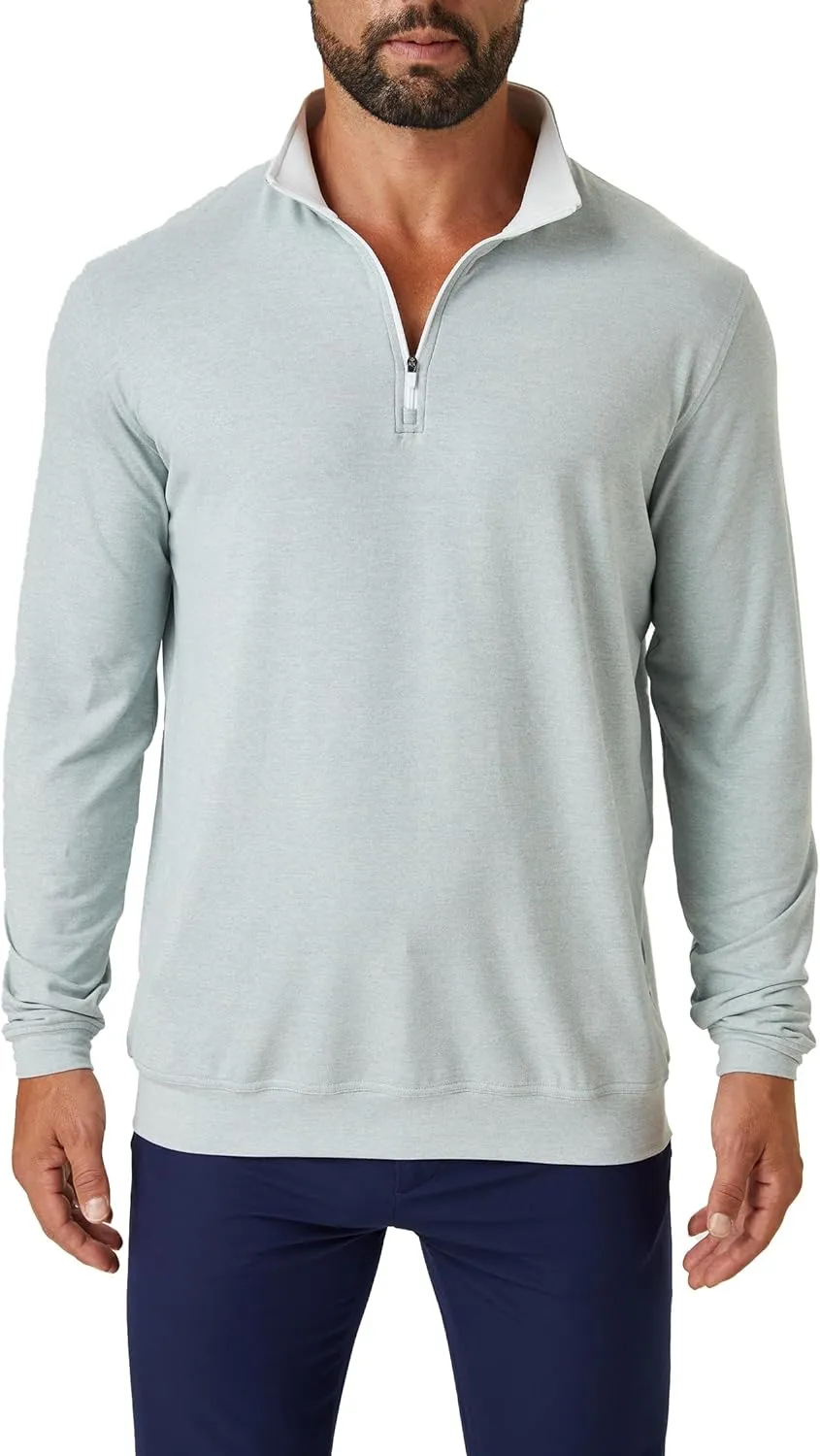 ZIRE Men's Golf Peformance Quarter Zip - Ultra Soft Fabric with Moisture Wicking Four Way Stretch Technology