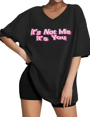 Zoyami Womens Oversized T Shirts Graphic Vintage Tees V Neck Casual Loose Fitting Short Sleeve Tops